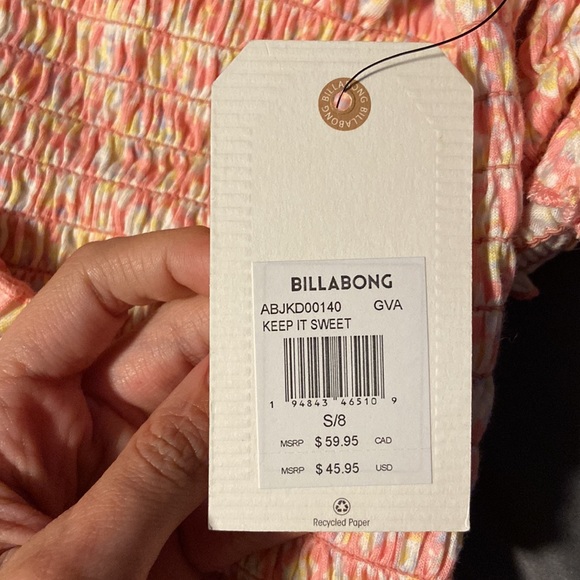 Keep It Sweet Billabong Smocked Babydoll Dress - Picture 4 of 5